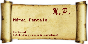 Mérai Pentele névjegykártya